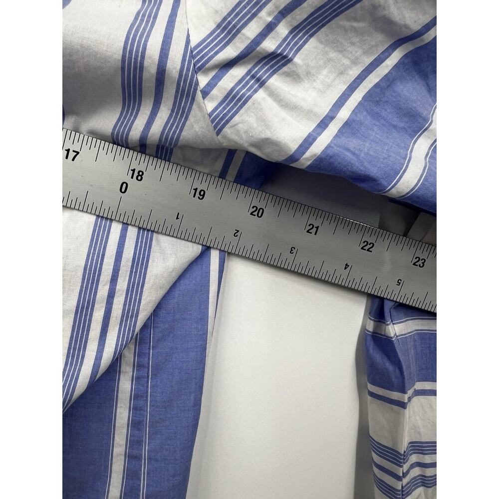 J Crew Top Womens Stripped V Neck Long Sleeve White Blue Shirt Size Medium - Picture 10 of 12